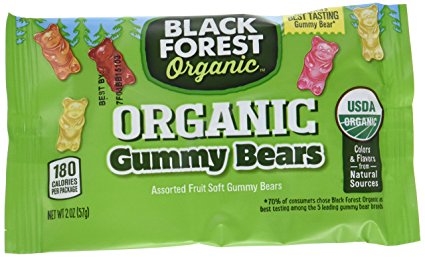 Black Forest Organic Gummy Bears Candy, 2 Ounce Bag, Pack of 12