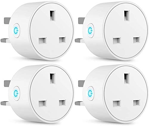 FROGBRO Smart Plug,16A WiFi Outlet Plug Compatible with Alexa, Google Home, Wireless Socket with Remote Control, Timer Function, Energy Monitoring, No Hub Required, 2.4GHz ONLY, 4 Pack