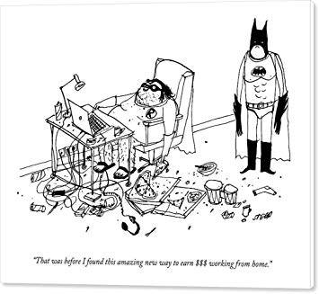 Batman Stands In The Filthy Room Of A Fat by Edward Steed, New Yorker, November 3rd, 2014, Canvas Print