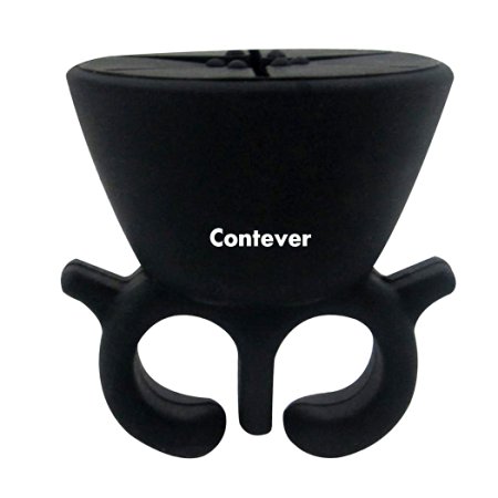 Contever® Silicone Finger Wearable Nail Polish Holder Ring Nail Art Varnish Bottle Stand Anti-Spill (Black)