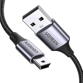 UGREEN Câble Mini USB Nylon Tressé Câble USB 2.0 Type A vers Mini B Coque en Aluminium Compatible avec Appareil Photo GPS Garmin Disque Dur Manette PS3 Calculatrice Hero 4 MP3 (2M)