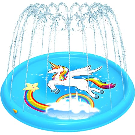 Amagoing 68" Sprinkler for Kids, Unicorn Splash Pad Kids Pool, Inflatable Water Toys for Toddlers - Baby Wading Swimming Pool - Fountain Play Mat for Infant