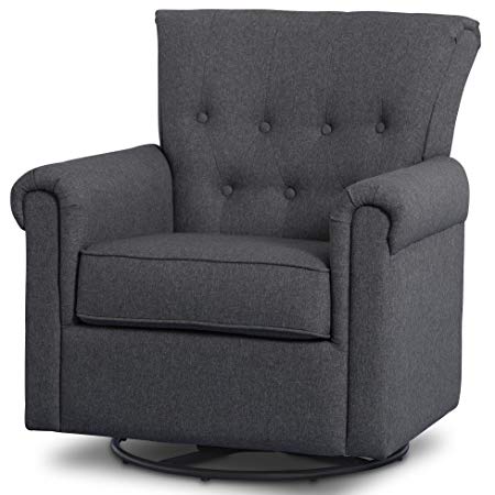 Delta Children Harper Glider Swivel Rocker Chair, Charcoal