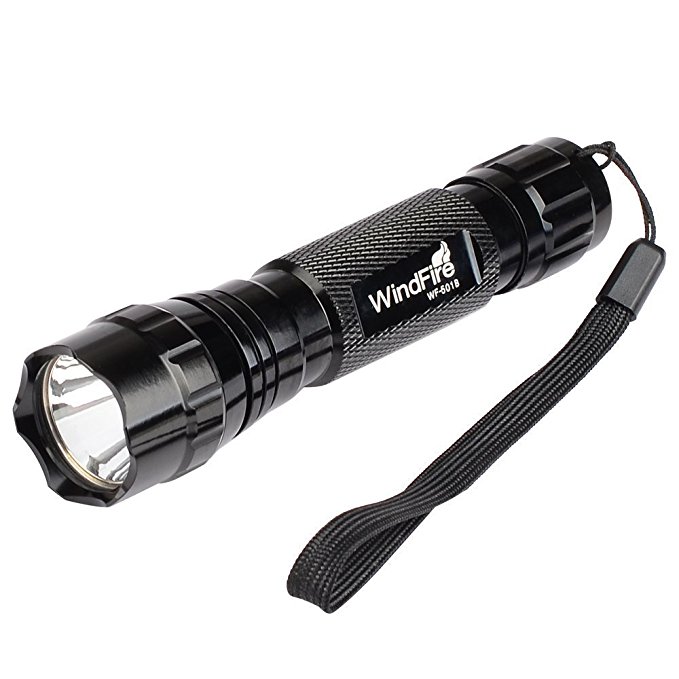 WindFire UV-365nm Ultraviolet Cree LED Blacklight UV Flashlight Torch for Counterfeit Detection, Photography, and Bodily Fluid Identification, Scorpions, Minerals, Diamonds ( battery and USB charger Included)