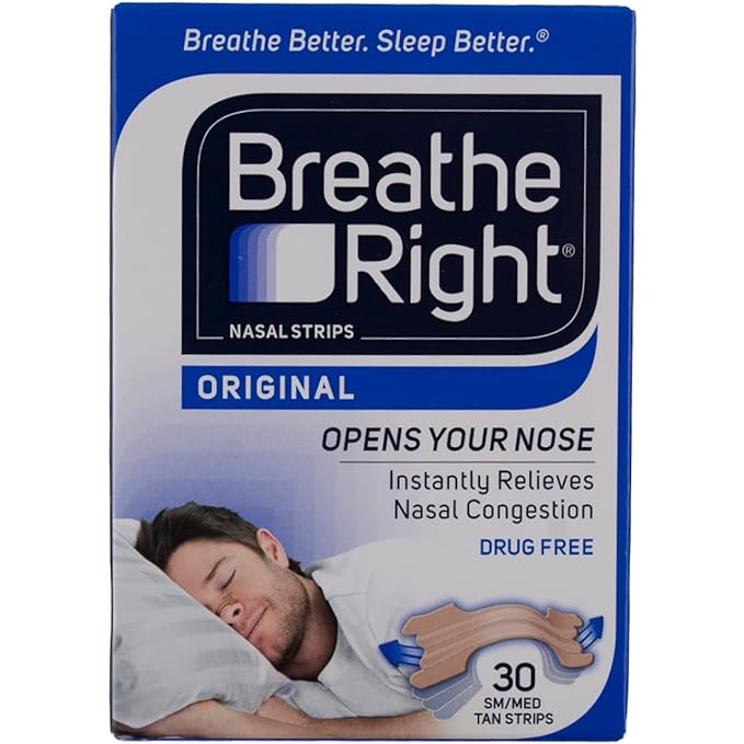 Breathe Right Nasal Strips, Small/Medium, Original Tan 30 strips