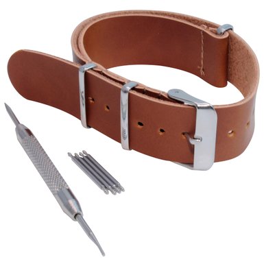 Synthetic Leather strap with spring bar tool and 4 spring bars - Barron Watch Company [BWC]