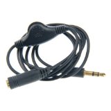 Foxnovo1M 35mm Male to Female Stereo Headphone Audio Extension Cable Cord with Volume Control Black