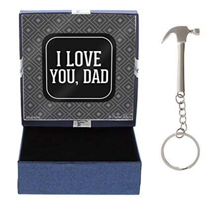 Father's Day Gift I Love You Dad Gift for Dad Gift Hammer Keychain & Gift Box Bundle