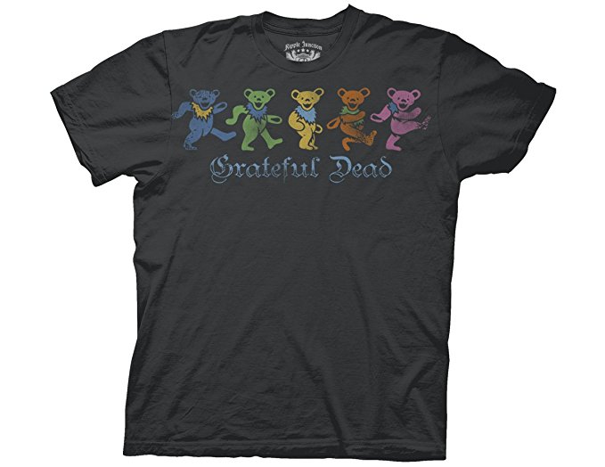 Ripple Junction Grateful Dead Dancing Bears Gothic Text Adult T-Shirt