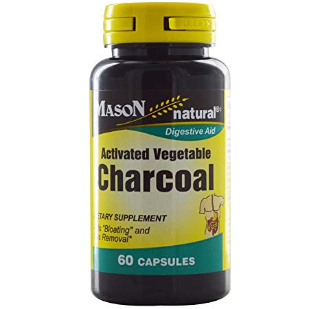 Mason Natural Activated Vegetable Charcoal Capsules, Digestive Aid - 60 Ea