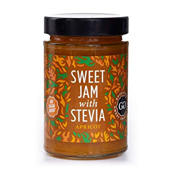 Sweet Jam with Stevia by Good Good - 12 oz / 330 g - No Added Sugar Apricot Jam - Keto - Vegan - Gluten Free - Diabetic (Apricot)