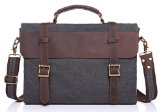 EcoCity Canvas Leather Laptop Messenger Bag Shoulder Briefcase