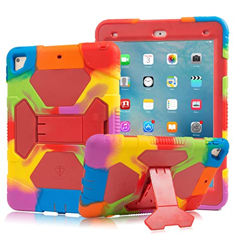 ACEGUARDER iPad 2017/2018 iPad 9.7 inch Case, Shockproof Impact Resistant Protective Case Cover Full Body Rugged for Kids with Kickstand for Apple ipad 5 th/ipad 6 th Generation,