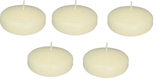 D'light Online Large 3 Inch Bulk Event Pack Floating Candles for Weddings, Spa, Home Decor, Special Occasions and Holiday Decorations - (Ivory, Set of 24 Pieces Per Case)