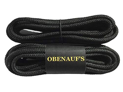 Obenauf's Boot Laces Industrial Strength Nylon Black Waxed Round 1 Pair