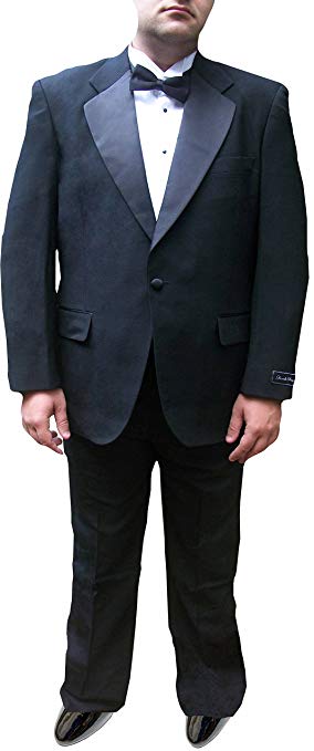 Broadway Tuxmakers Mens 100% Wool Black Notch Lapel Tuxedo Suit