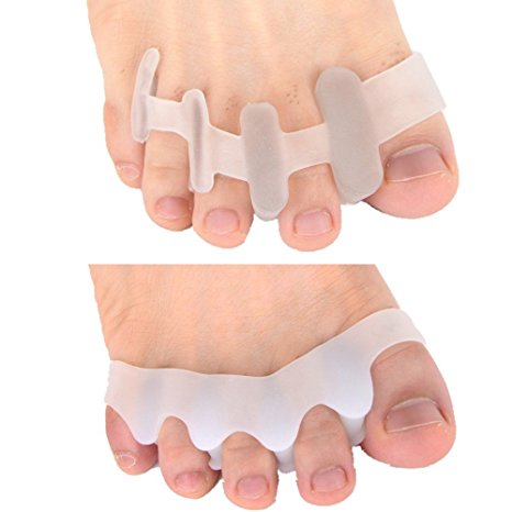 Dr.Koyama 2 Design 2 Pairs Toe Separators Toe Stretcher for Hammer Toes Bunion Corrector Relieving Pain from Bunions, Overlapping Toes, and Toe Drift