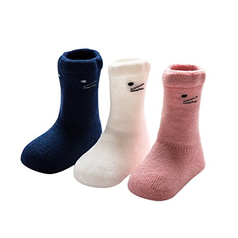 Zaples Unisex Baby Socks 3-Pack Soft Cotton Warm Winter Infant & Toddler Socks