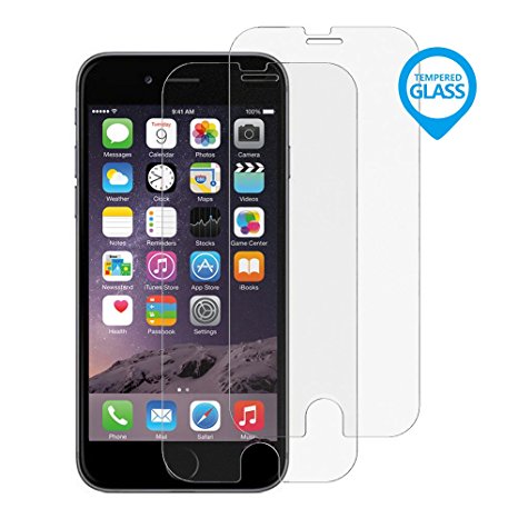 iPhone 6 Plus Screen Protector,JRG Premium Real Tempered Glass  for iPhone 6 Plus and 6s Plus - Crtystal Clear,2Pack