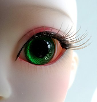 1 Pair Glass Linear Green Round Ball Eyes for BJD Dollfie SD Doll