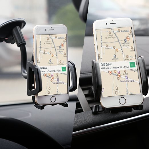 Car Mount Z-Edge Universal 2 in 1 Phone Holder Kit Air Vent Windshield Car Mount Cradle for iPhone 6 6 Plus 5S Galaxy S6 S6 Edge S5 and other Smartphones