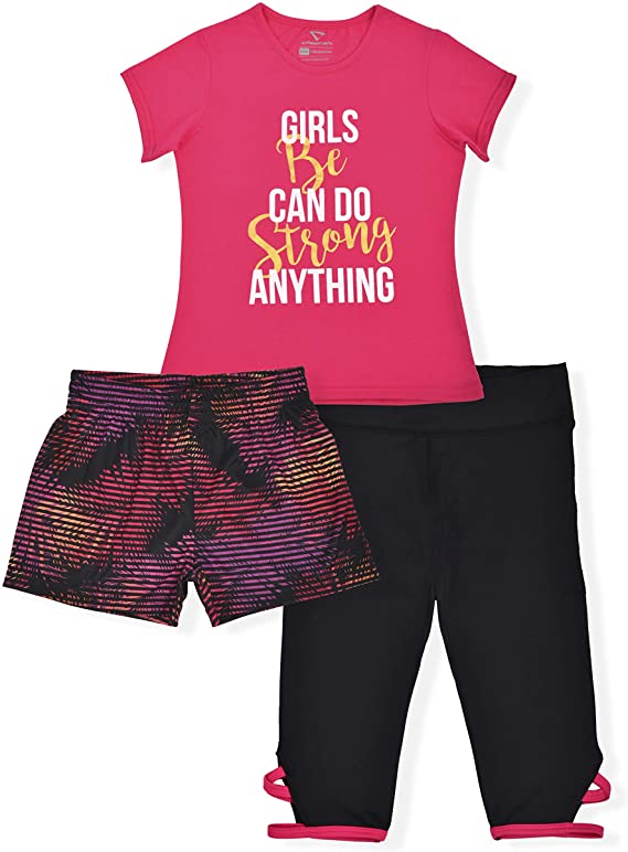 Cheetah Girls 3 Piece Set Graphic Tee Shirt, Capri and Shorts