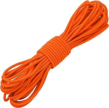 1/8" Bungee Shock Cords,32 Feet Elastic Nylon Cords Kayak Stretch String Rope for Bikes,Tie Downs,Boating,Camping,Cars,Fitness and Outdoor Enthusiasts (1/8 inch x 32 Ft, Orange)