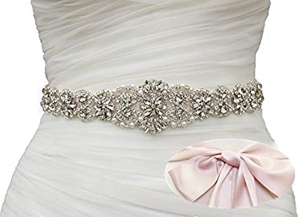 SoarDream Champagne Bridal Sash beaded belts bridal sash belt with Rhinestone for Wedding