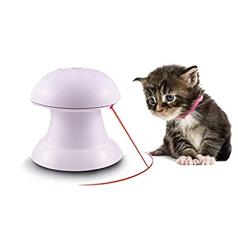 Cat Toys, Automatic Rotating Light with 360°Rotation Interactive Motorized Electric Toy Entertainment Stimulation Hunting Attractive Light Funny Exercise Training Toy For Cats Dogs Pet Kitten Puppy