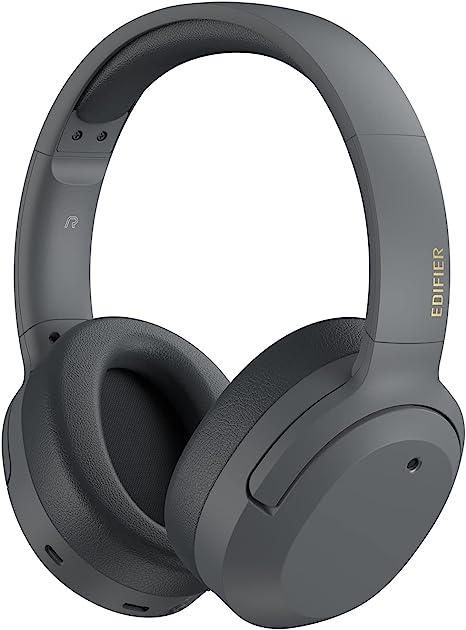 Edifier W820NB Plus Hybrid Active Noise Cancelling Headphones - LDAC Codec - Hi-Res Audio - Fast Charge - Over Ear Bluetooth V5.2 Headphones for Travel, Flight, Train, and Commute- Gray