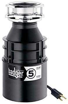 InSinkErator Garbage Disposal with Cord, Badger 5, 1/2 HP Continuous Feed