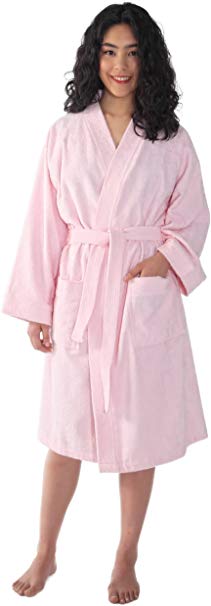 Arus Women's Short Kimono Lightweight Bathrobe Turkish Cotton Terry Cloth Robe