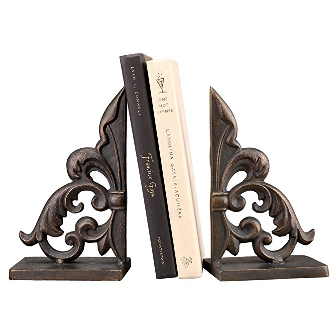 Ornate Fleur de Lis Book Ends (Set of 2)