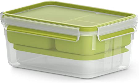 Emsa Lunch Box, Transparent/Green, 2,2L