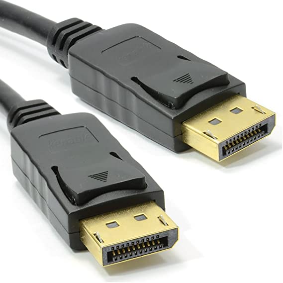 kenable DisplayPort Male Plug to Plug Video Cable Gold 6m (~20 feet) Locking