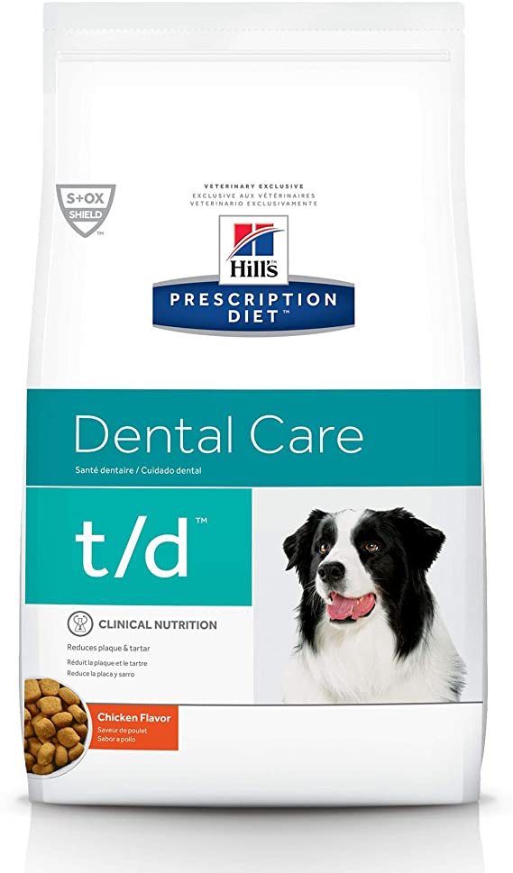 Hill's Prescription Diet t/d Dental Care Chicken Flavor Dry Dog Food, 5 lb bag