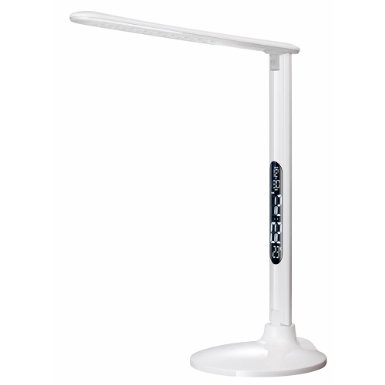 LED Desk Lamp Ecandy Adjustable Modern Desk Lamp Dimmable Reading Light with Temperatures 3 Color Mode5-Level Dimmer and USB Charging PortWhite