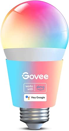 Govee Smart Light Bulbs 1200 Lumens, Color Changing Light Bulbs RGBWW Dimmable, Works with Alexa & Google Assistant, Color Lights Bulb, 12W 85W Equivalent A19 LED Bulbs for Bedroom Living Room, 1 Pack