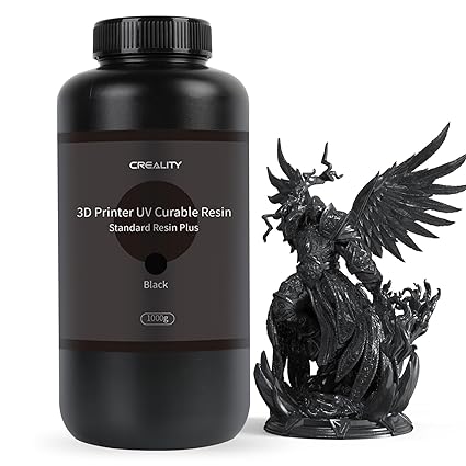 Creality 3D Printer Resin with Low Odor and High Precision, 1KG UV 405nm 3D Printer Resin for LCD 3D Printers, Low Shrinkage, High Precision (Black)