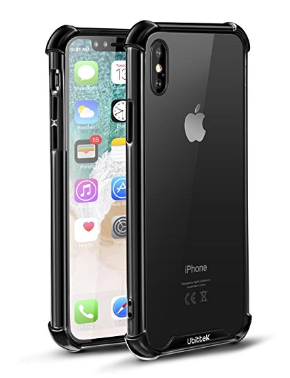 iPhone X Case, Ubittek Protective Case Hard PC Cover, Ultra Lightweight [TPU Crystal Clear] Anti-Scratch Reinforced Corner Protection Bumper Case For iPhone X