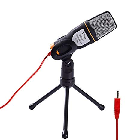 Fifine Professional Condenser Sound Microphone with Stand for Pc Laptop Skype Recording Black