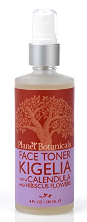 Planet Botanicals Face Toner Kigelia with Calendula and Hibiscus Flowers, 4 Fluid Ounce