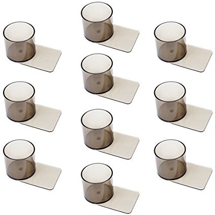Lot of 10 Smoke-Colored, Slide Under Plastic Cup Holders by Brybelly
