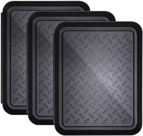 IEBIYO 3PCS All Purpose Tray, MultiPurpose Tray For Long Boots Dog Food And Water Bowl Gardening Laundry,Anti-Spill Design For Floor Protection,All Purpose Mat For Outdoor And Indoor Use In All Season