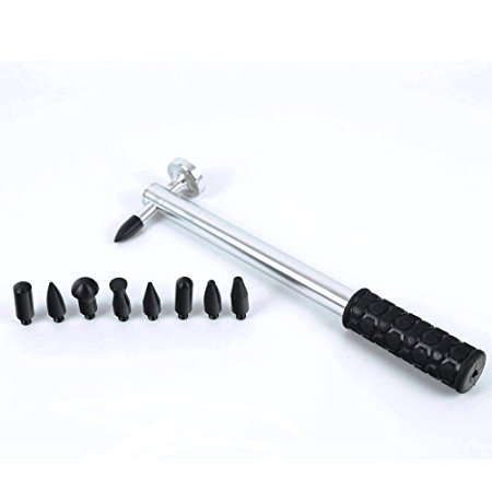 WHDZ PDR Tools - Dent Removal PDR Tool Tap Down Tool - Dent Hammer with 8pcs Head Screw-On Tip