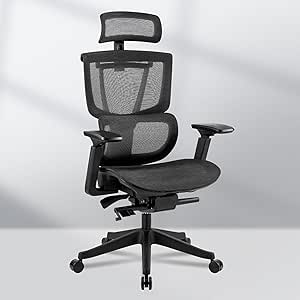 FLEXISPOT C7 Premium Ergonomic Office Chair - Adjustable 3D Armrests, Dynamic Lumbar Support, Recline & Tilt Function, Mesh Seat, for Home & Office Use, All Black