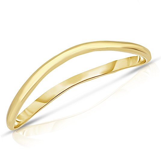 10k Fine Gold Thin Comfort Fit Curved Wave Thumb Ring (1.5mm)