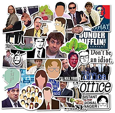50 Pcs The Office Stickers, Premium Waterproof & Vinyl Laptop Stickers,Graffiti Decals for Skateboard Luggage Computer Car Bumper Phone Motorcycle