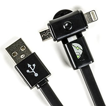 Micro and Lightning 2-in-1 Charge Cable, Unique Micro and Lightning Charge Cable For iPhone, iPad, Samsung, Android and Other Micro USB Devices