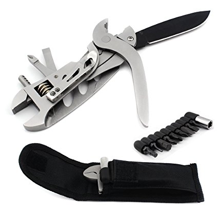 Flesser Heavy Duty Multi-tool Pocket Knife Set Adjustable Screwdriver Wrench Jaw Pliers